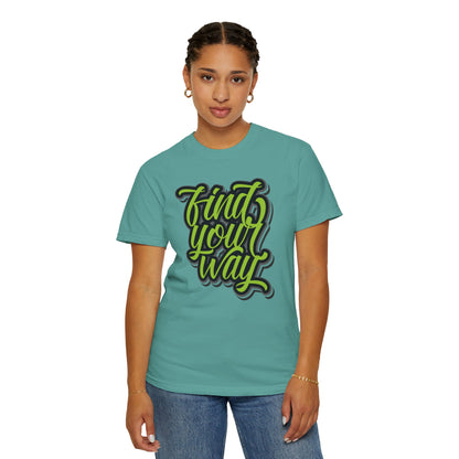 Find Your Way Direction Guidance Tee Exploration Adventure Destination Unisex Heavy Cotton T-Shirt