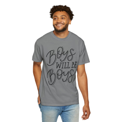 Funny Boys Will Be Boys Rule Heartwarming Sarcastic Decent Lovely Trendy Tee Sweet Stubborn Handsome Unisex Heavy Cotton T-Shirt