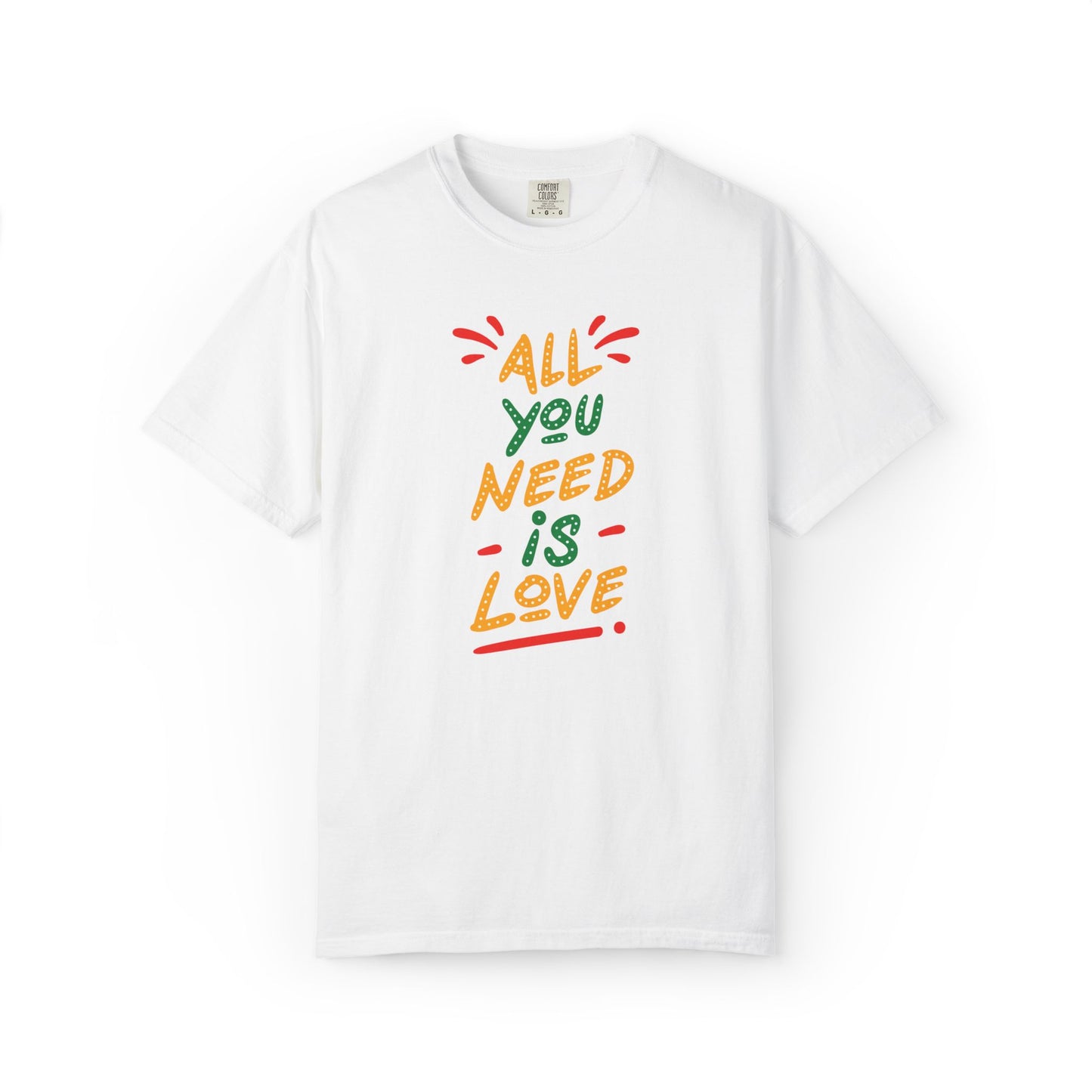 All You Need Is Love T-Shirt — Retro Handwritten Love Graphic Unisex Heavy Cotton T-Shirt