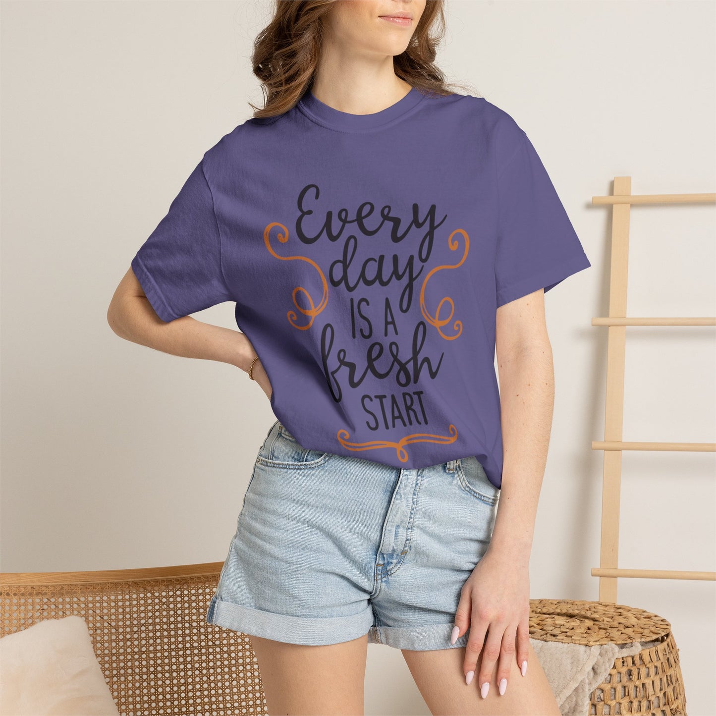 Every Day Is A Fresh Day Positivity Optimism Trendy Tee Mindset Gratitude Empathy Unisex Heavy Cotton T-Shirt