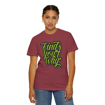 Find Your Way Direction Guidance Tee Exploration Adventure Destination Unisex Heavy Cotton T-Shirt