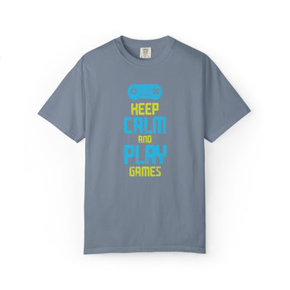 Funny Keep Calm And Play Games Pro Gamer Skills Gaming Mindset Sarcastic Gameplay Optimization Unisex Heavy Cotton T-Shirt