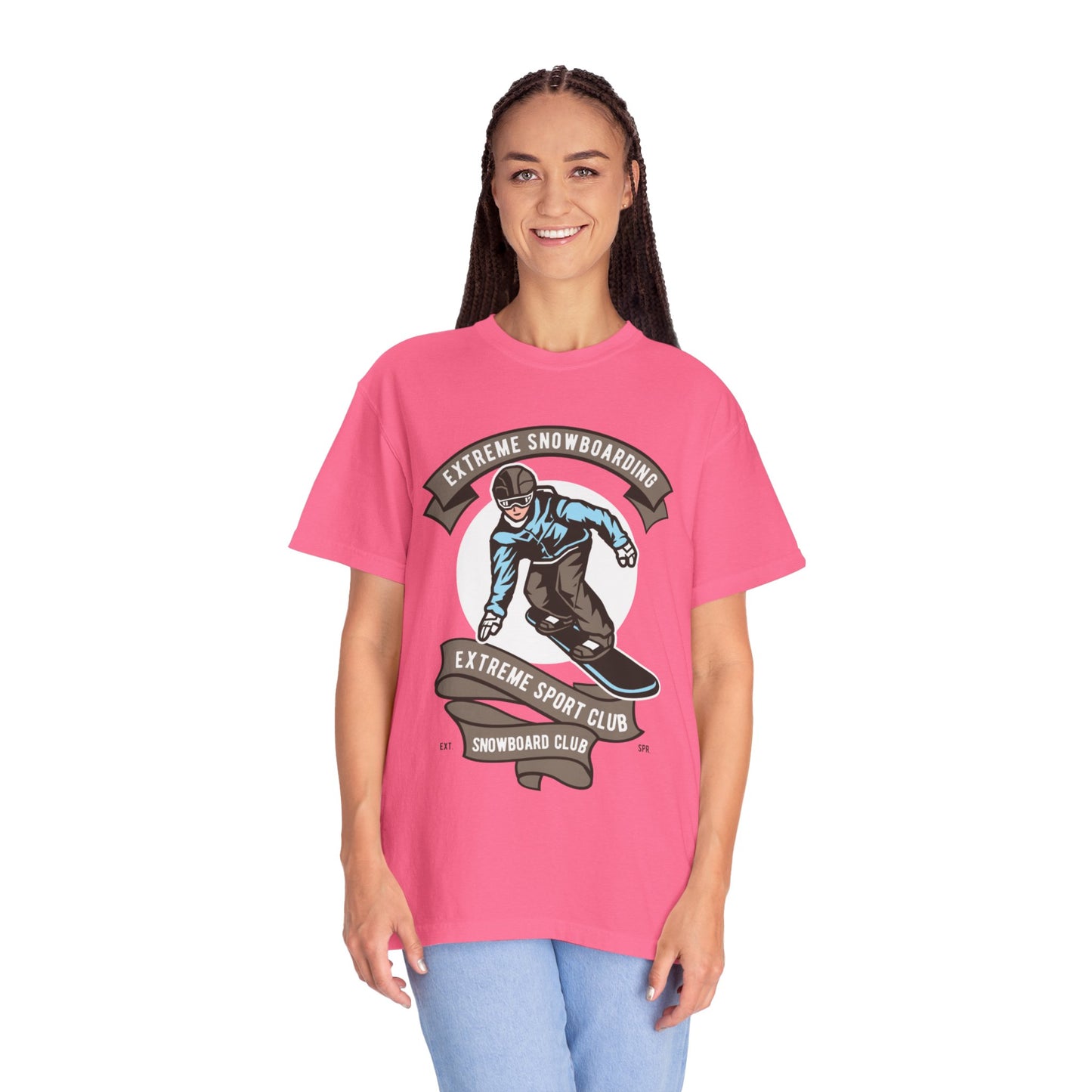Extreme Snowboarding Sports Club Holly Jolly Winter Tee Wonderland Unisex Heavy Cotton T-Shirt