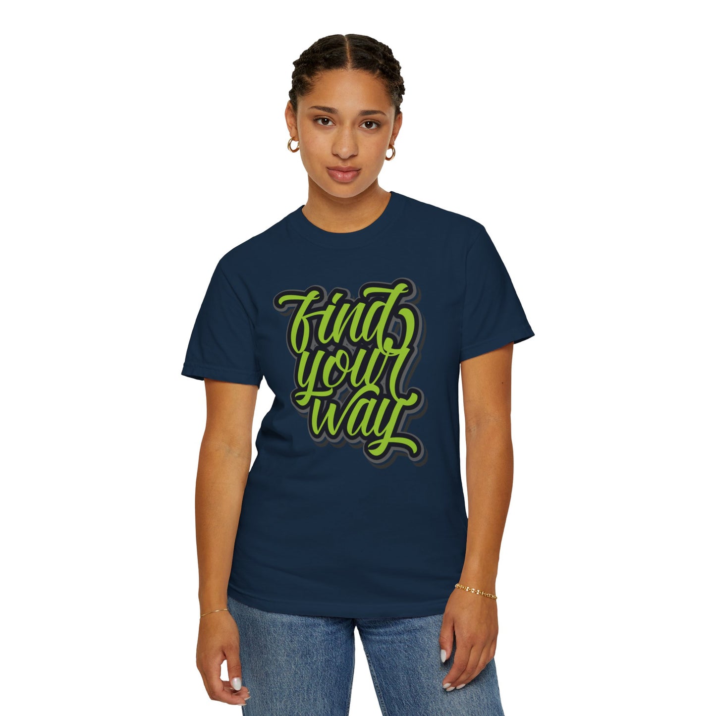 Find Your Way Direction Guidance Tee Exploration Adventure Destination Unisex Heavy Cotton T-Shirt
