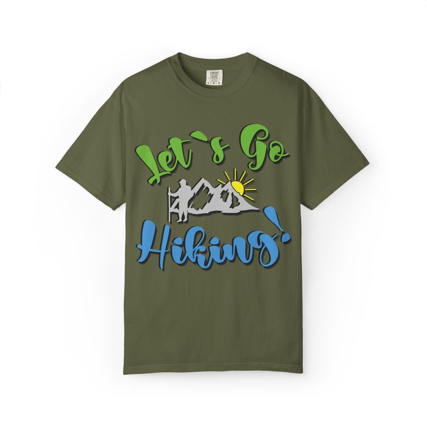 Let’s Go Hiking! Trendy Tee Adventure Mountain Hut Fun Activities Unisex Heavy Cotton T-Shirt
