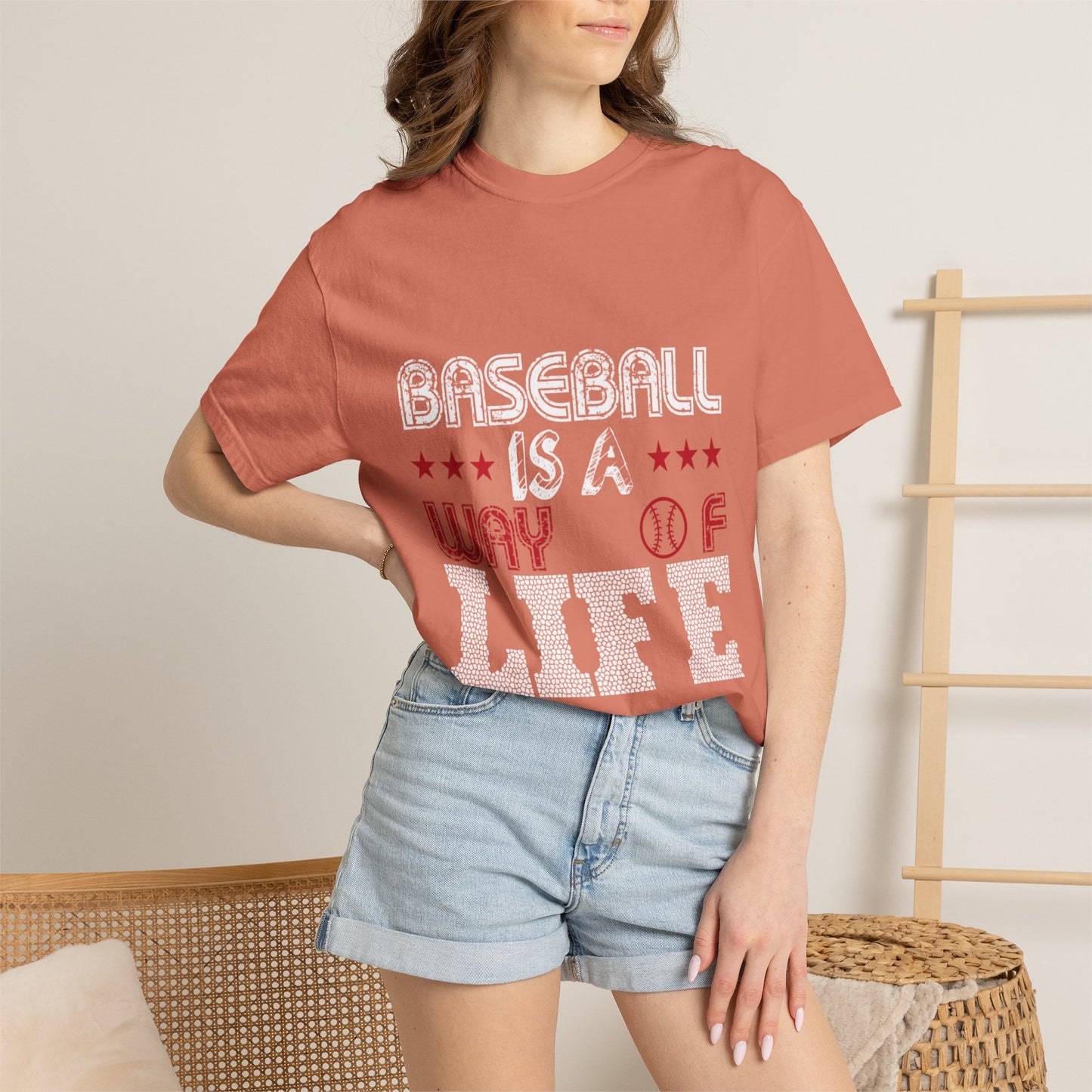 Funny Baseball Is A Way Of Life Sarcastic Deep Love Happiness Passion Baseball lovers Sports Preference Unisex Heavy Cotton T-Shirt