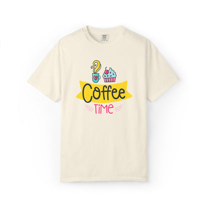 Funny Coffee Time Beans Latte Lovers Tee Black Brew Addicted Barista Freak Unisex Heavy Cotton T-Shirt