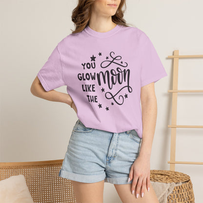 You Glow Like The Moon Inner Beauty Fashion Tee Body Positivity Wellness Forever Young Healthy lifestyle Unisex Heavy Cotton T-Shirt