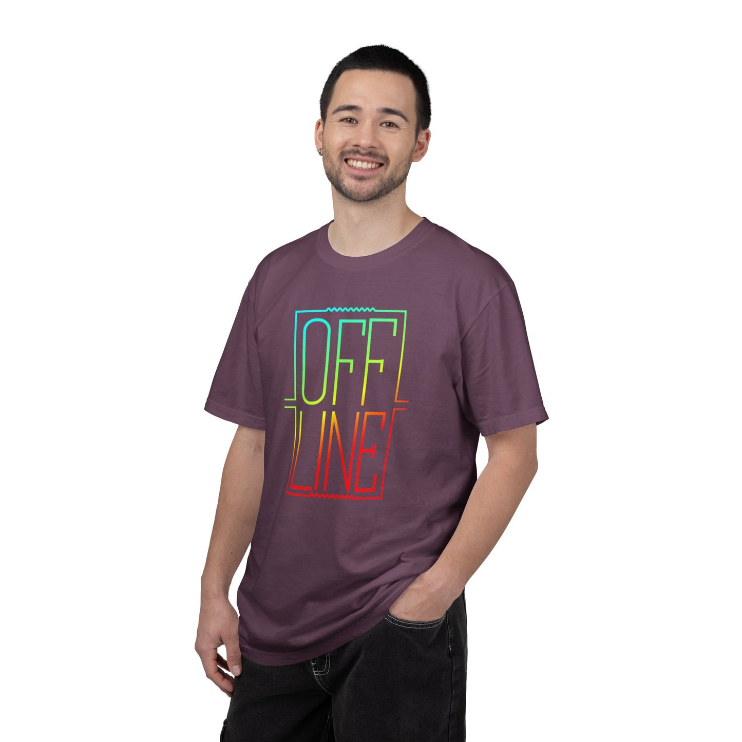 Offline Graphic T-Shirt — Retro Neon Text Tee