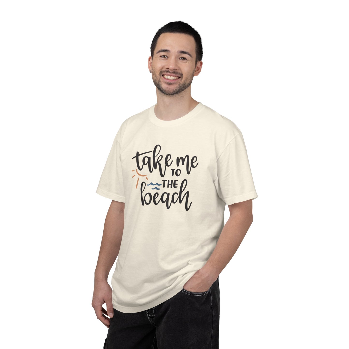 Take Me To The Beach Sunset Vibes Ocean Tee Sandy Celebration Adventure Camp Unisex Heavy Cotton T-Shirt