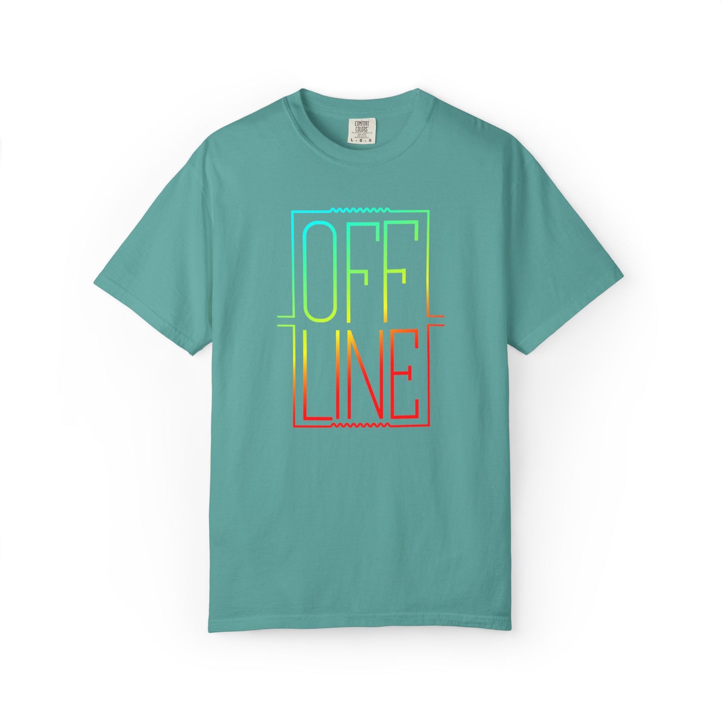 Offline Graphic T-Shirt — Retro Neon Text Tee