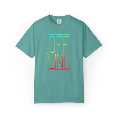 Offline Graphic T-Shirt — Retro Neon Text Tee
