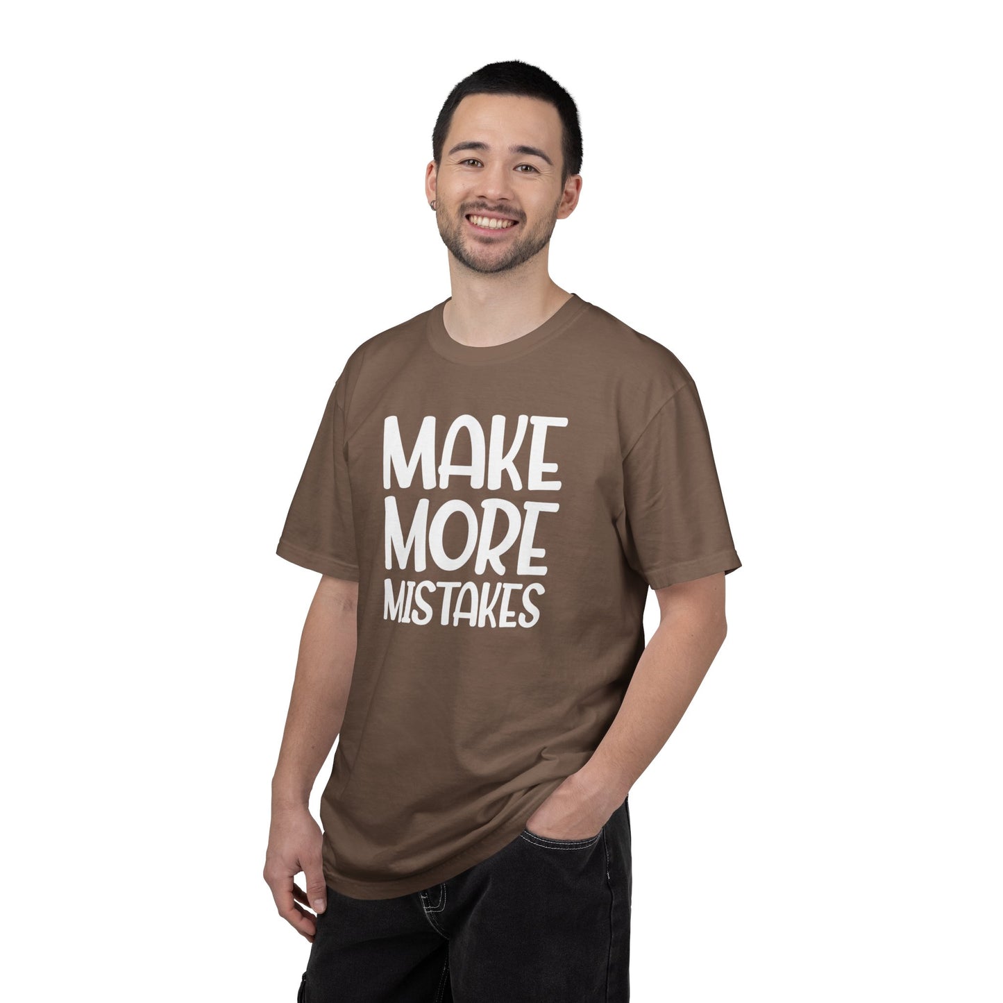 Make More Mistakes Trendy Tee Learning Journey Empowerment Creative Passionate Hard Work Keep Trying Unisex Heavy Cotton T-Shirt