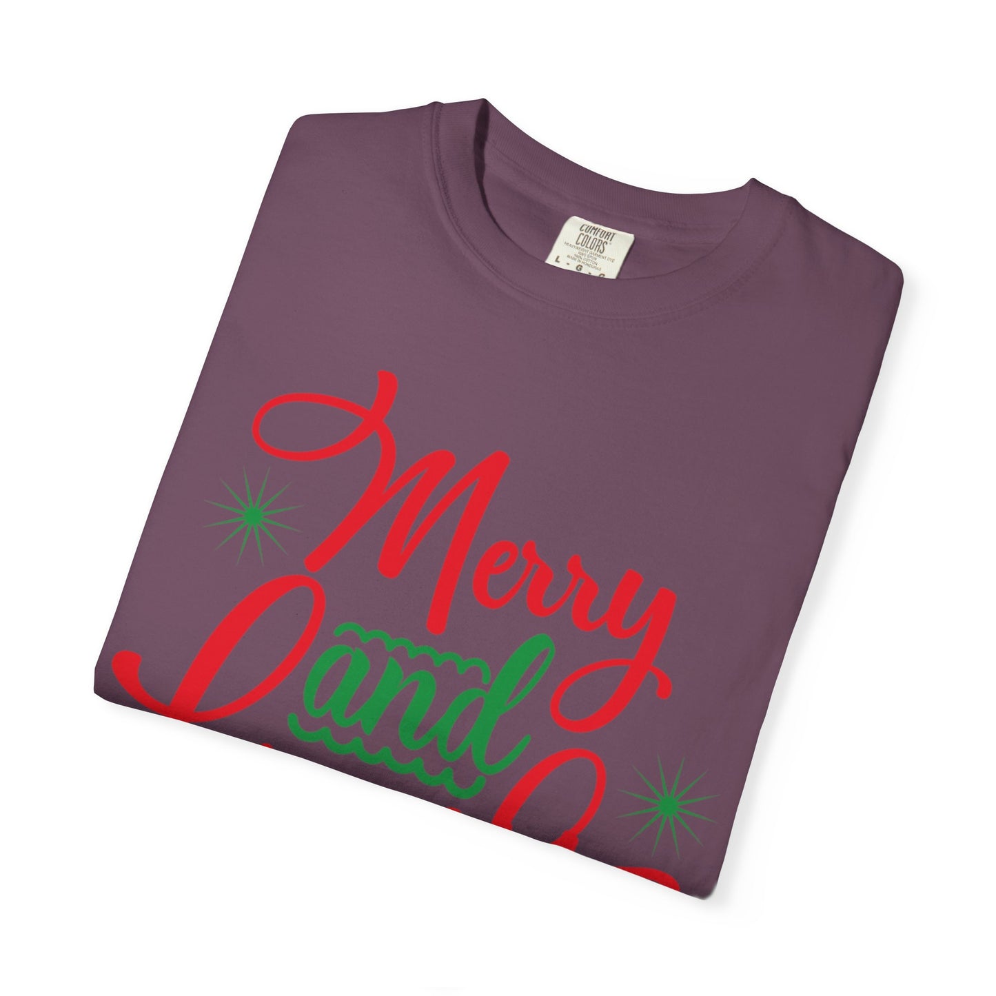 Cheerful Merry & Bright Joyful Christmas Time Christmas Lights Merry Christmas Jesus Birth Unisex Heavy Cotton T-Shirt