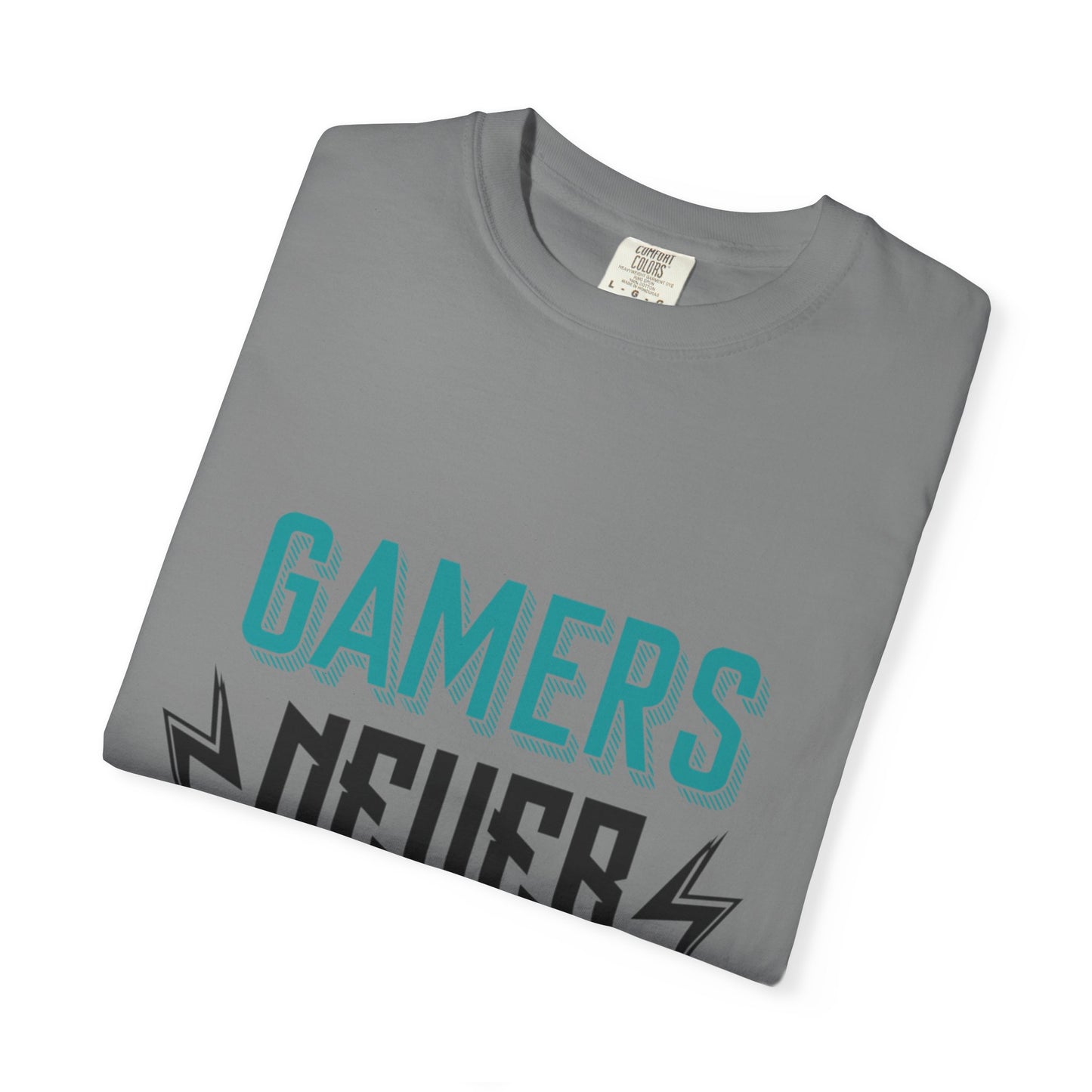 Gamers Never Die Warriors Tee Non-Stop Playing Obsession Mastery Thrill Unisex Heavy Cotton T-Shirt