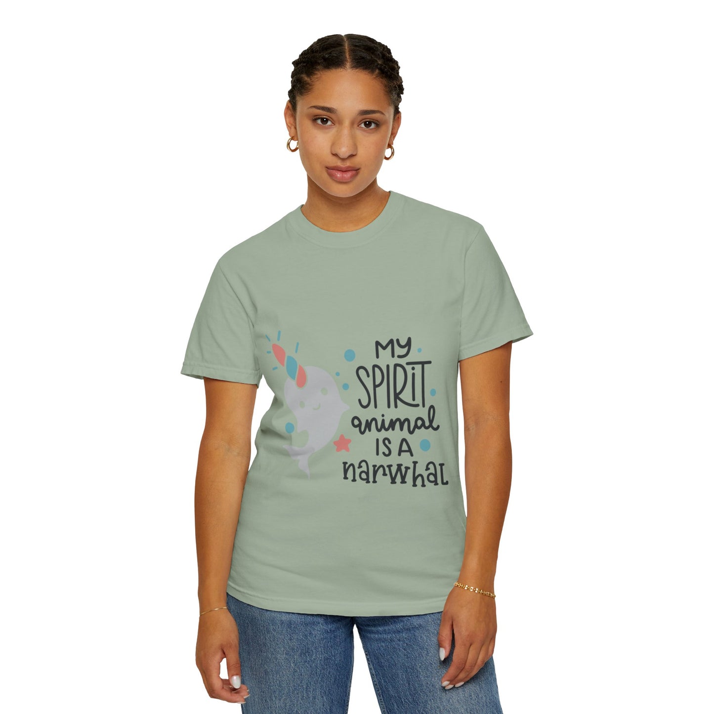 My Spirit Animal Is a Narwhal Unicorn Of The Sea Tusk Tee Inuit Culture Migration Unisex Heavy Cotton T-Shirt