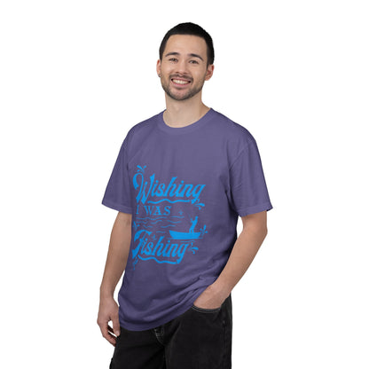 Funny Wishing I Was Fishing Catch and Release Unconditional Love Fishing Boat  Fishing Rod Sarcastic Adventure Unisex Heavy Cotton T-Shirt