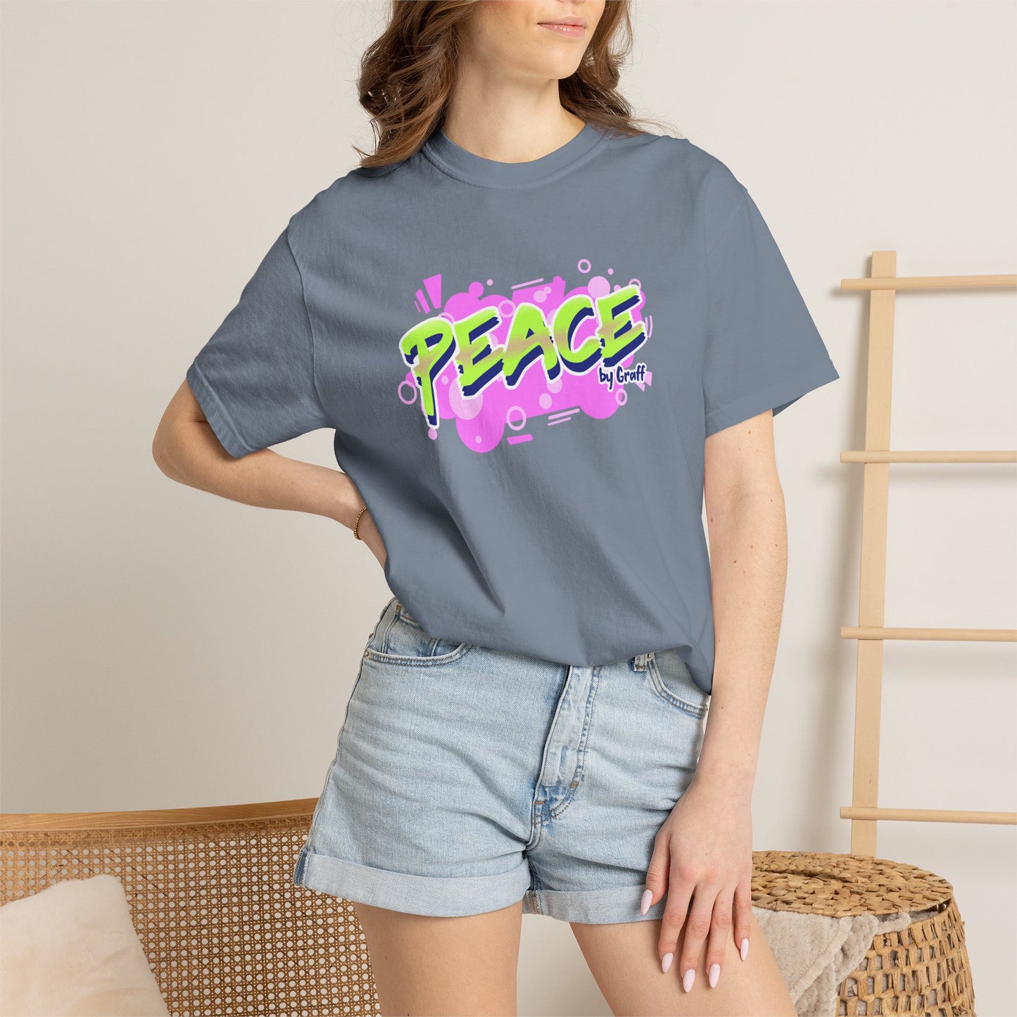 Graffiti Logo Maker Featuring Bubbly Graphics Unisex Heavy Cotton T-Shirt