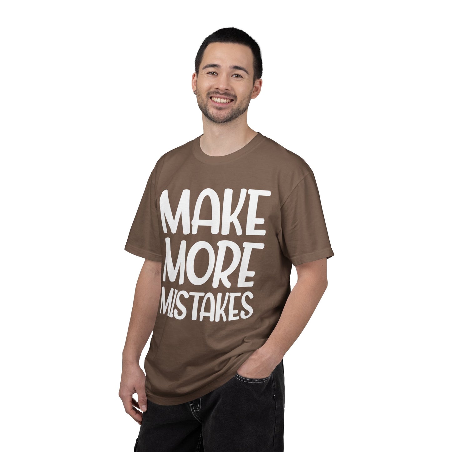 Make More Mistakes Trendy Tee Learning Journey Empowerment Creative Passionate Hard Work Keep Trying Unisex Heavy Cotton T-Shirt