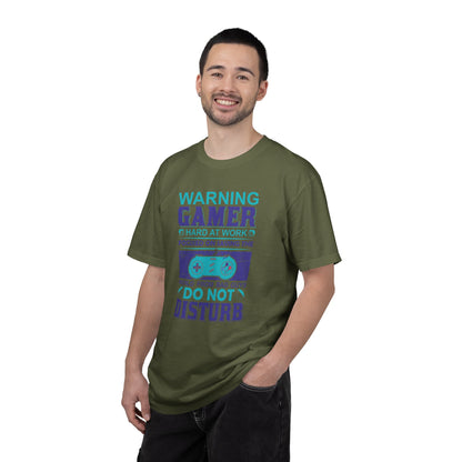 Funny Warning Gamer Do Not Disturb Digital Protector Virtual Heroism Sarcastic Battle Against Evil Unisex Heavy Cotton T-Shirt