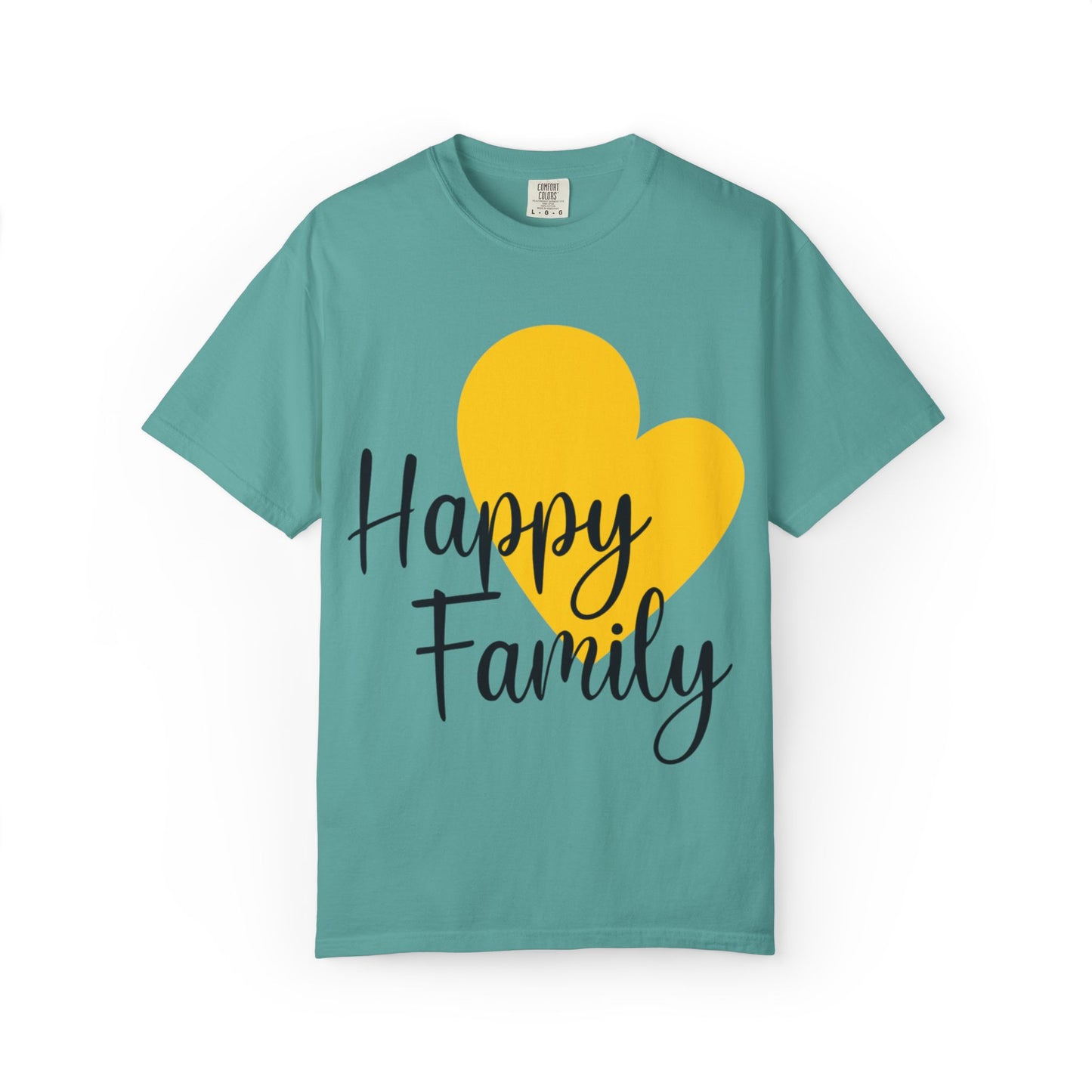 Happy Family Peaceful Paradise Tee Cherished Space Heartfelt Haven Unisex Heavy Cotton T-Shirt
