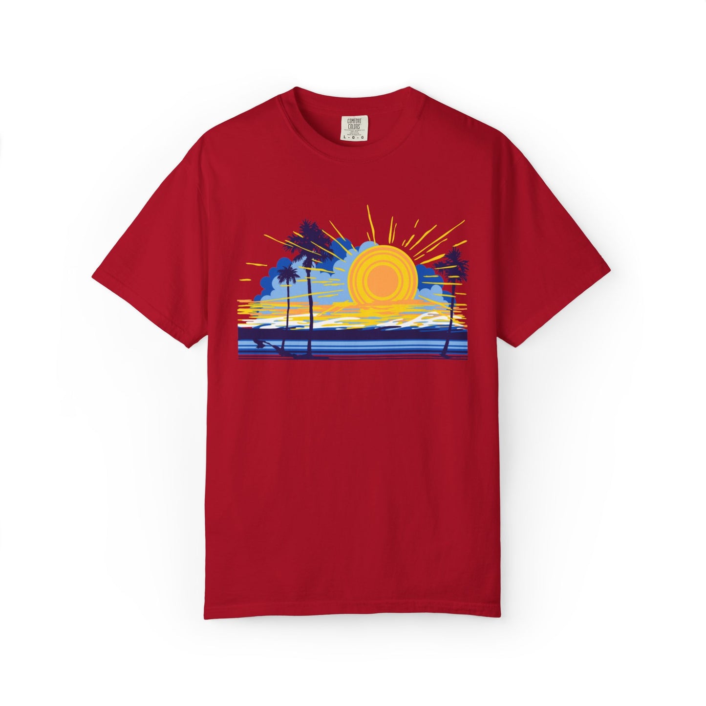 Sunset And Beach Summer Trendy Tee Sunshine Days Ice Cream Summer Camp Beachcombing Anchor Unisex Heavy Cotton T-Shirt
