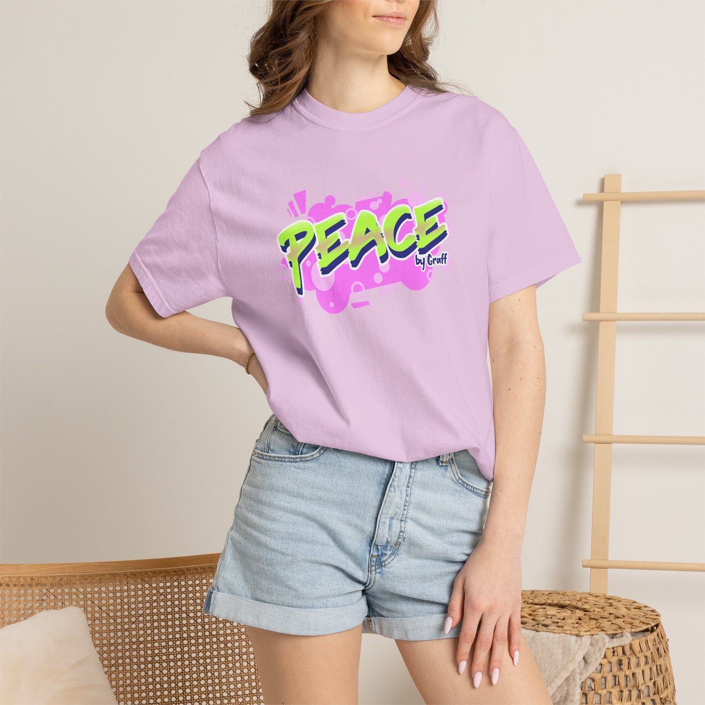 Graffiti Logo Maker Featuring Bubbly Graphics Unisex Heavy Cotton T-Shirt