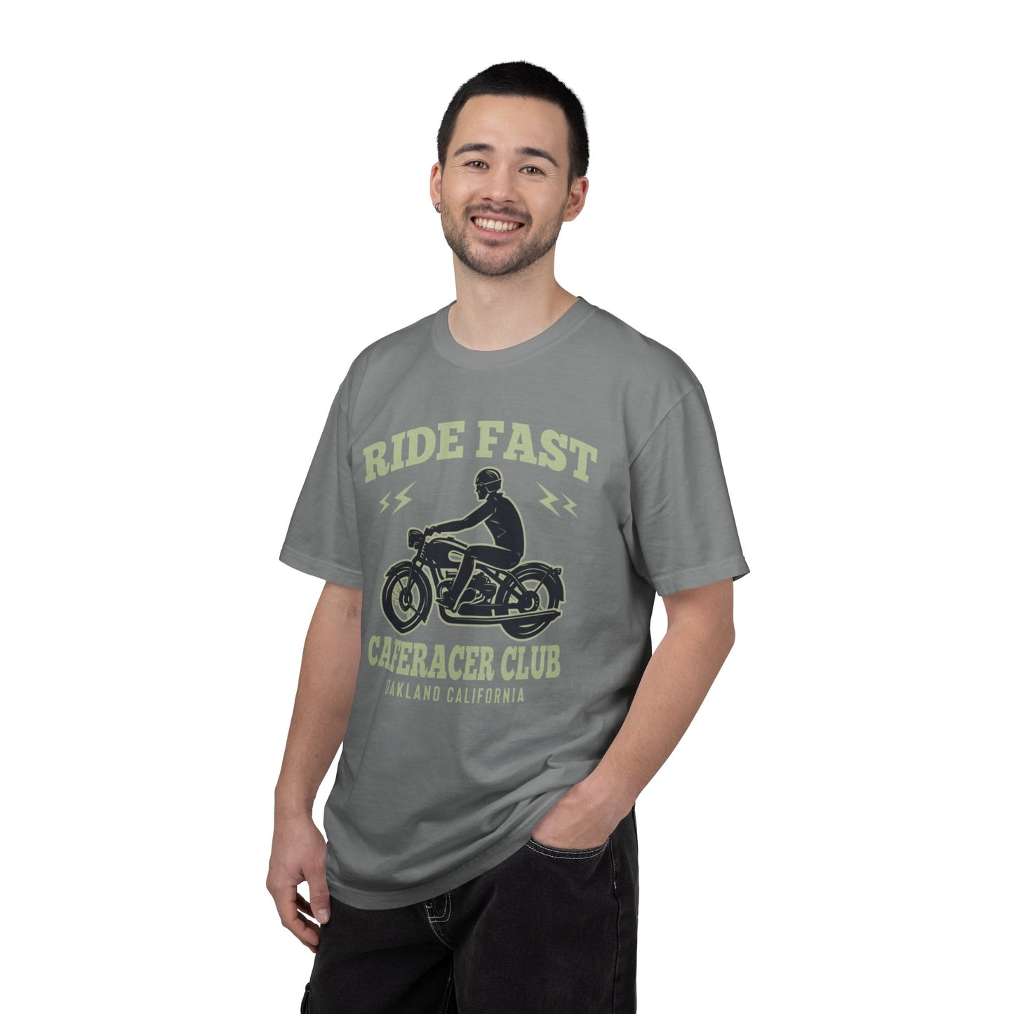 Thriller Ride Fast Caferacer Motorcycle Club Bike Lovers High-speed Adventure Bike Unisex Heavy Cotton T-Shirt
