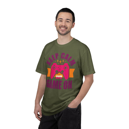 Inspirational Keep Calm And Game On Pro Gamer Skills Gaming Mindset Gaming Community Gaming Console Unisex Heavy Cotton T-Shirt