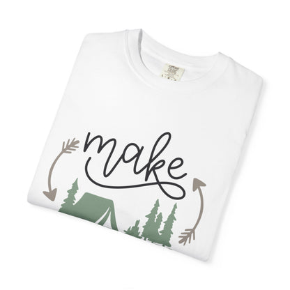 Make Adventures Happen Trendy Tee Enjoyment Mountain Hut Belays Ropes Fun Activities Unisex Heavy Cotton T-Shirt
