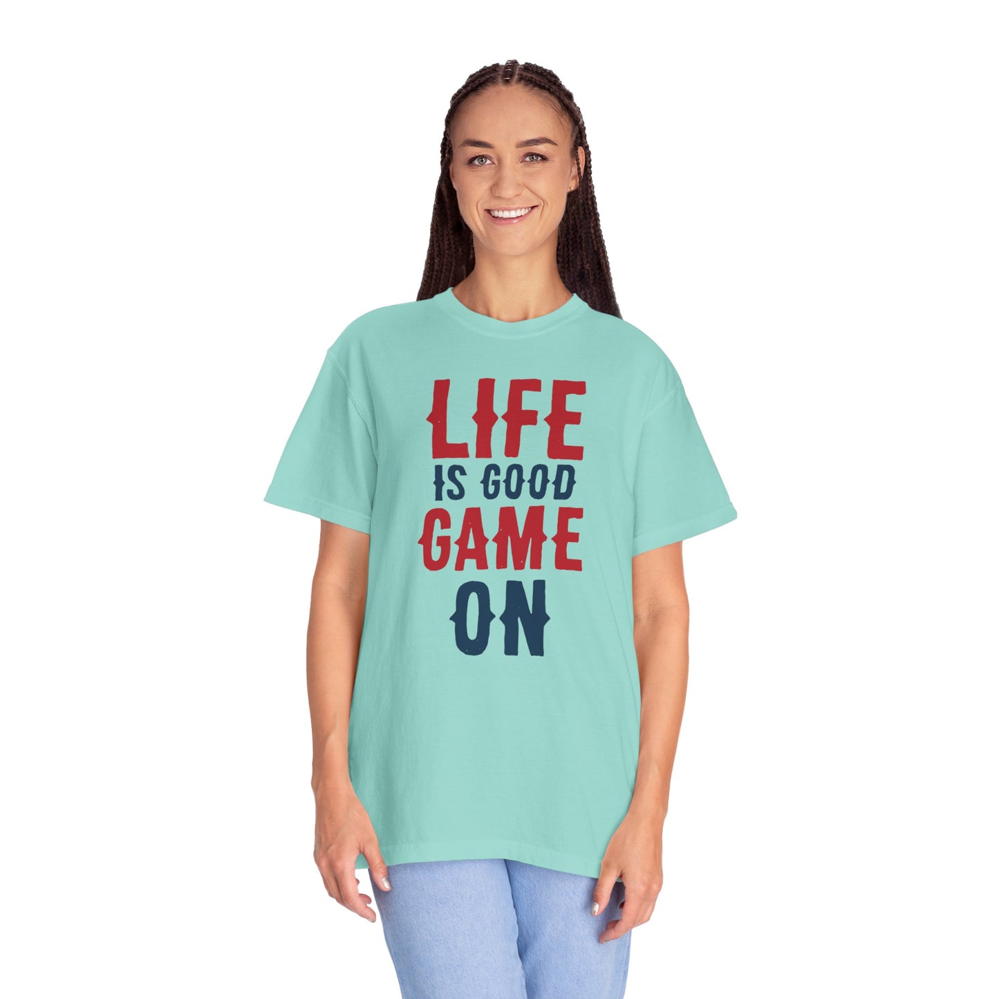 Life Is Good Game On Baseball Player Grand Slam Performers Tee Infield Magicians Batting Champions Unisex Heavy Cotton T-Shirt