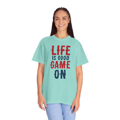 Life Is Good Game On Baseball Player Grand Slam Performers Tee Infield Magicians Batting Champions Unisex Heavy Cotton T-Shirt