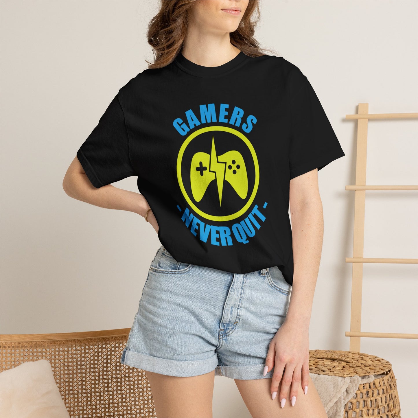 Inspirational Gamers Never Quit Virtual Immortality Forever A Gamer Immortalized In Pixels Unisex Heavy Cotton T-Shirt
