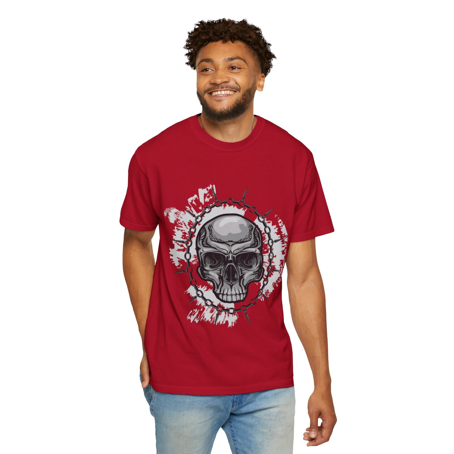 Chain Skull Cranium Head Anatomy Bones Trend Tee Horror Creepy Head X-ray Unisex Heavy Cotton T-Shirt
