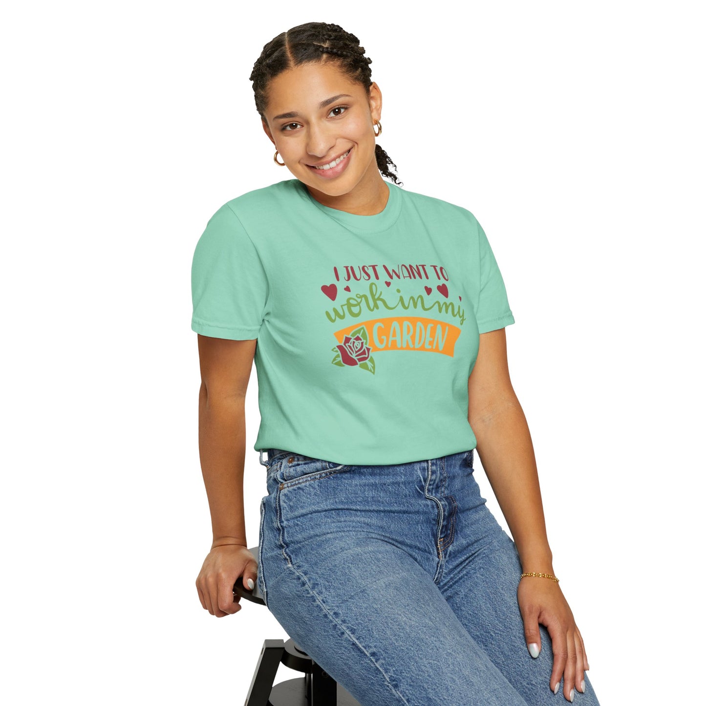 I Just Want To Work In My Garden Plant Enthusiasts Flower Lovers Tee Green Therapy Gardener Leafy Love Unisex Heavy Cotton T-Shirt