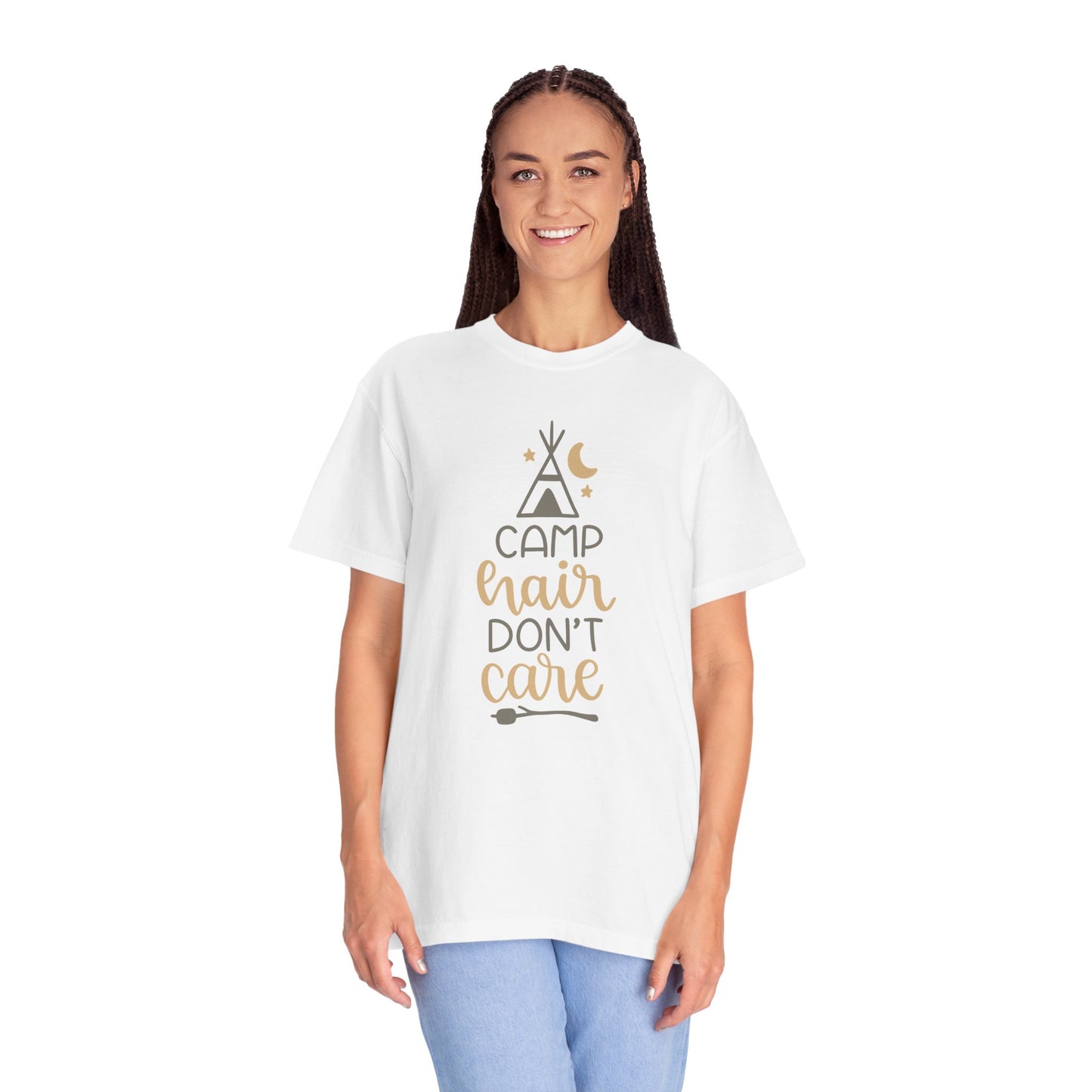 Camp Hair Don’t Care Adventure Mountain Tee Fun Activities Unisex Heavy Cotton T-Shirt
