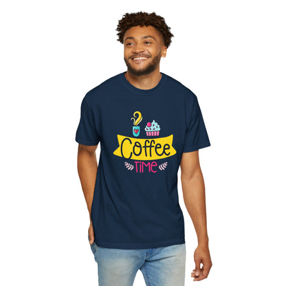 Funny Coffee Time Beans Latte Lovers Tee Black Brew Addicted Barista Freak Unisex Heavy Cotton T-Shirt