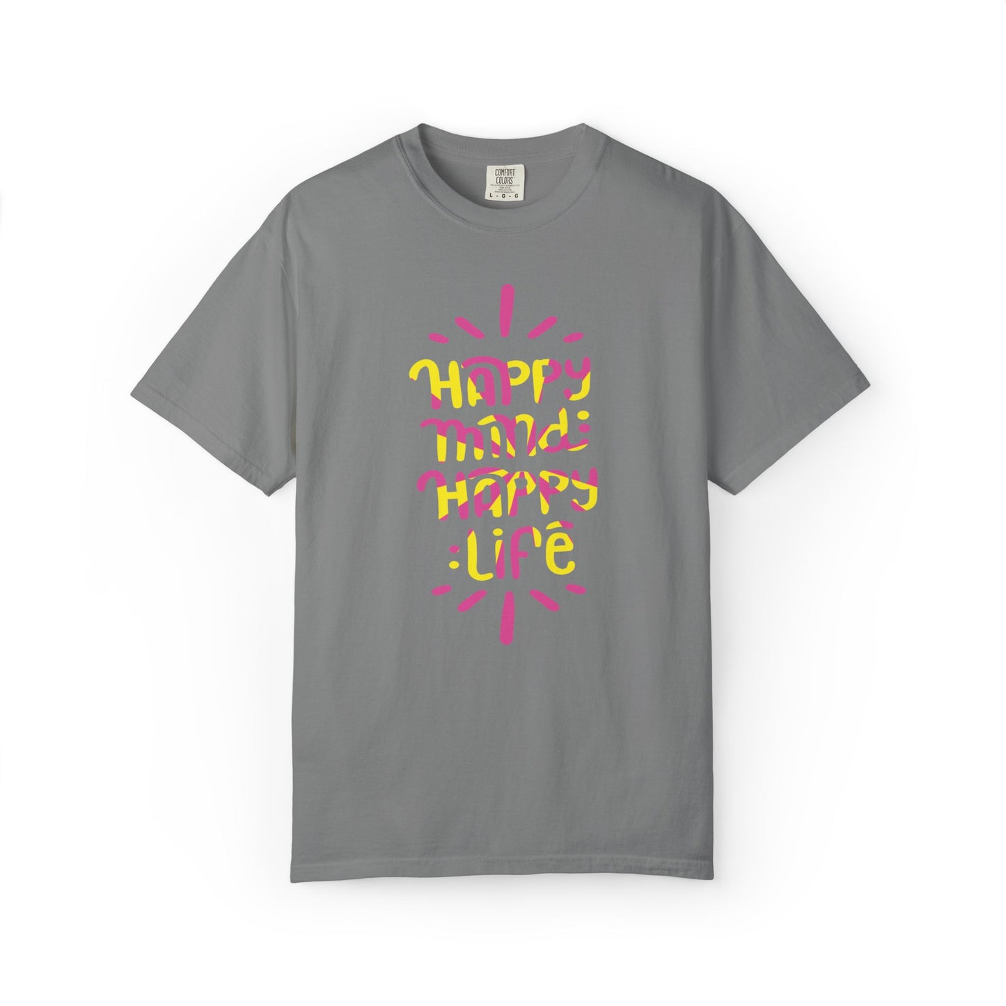 Happy Mind Happy Life Love Hope Worship Eternity Tee Peaceful Living Religious Beliefs Unisex Heavy Cotton T-Shirt