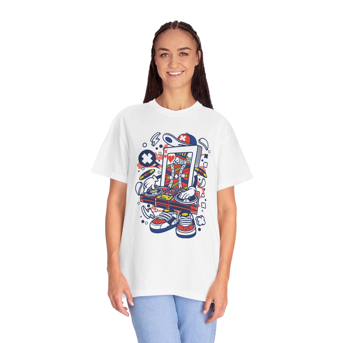 Dj King Play Card Hip Hop Vibes Trends Pop Visuals Tee Remixes Music Producer Unisex Heavy Cotton T-Shirt