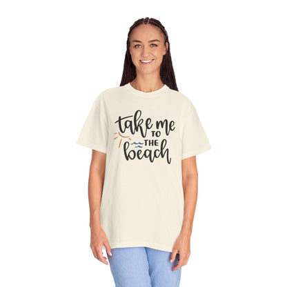 Take Me To The Beach Sunset Vibes Ocean Tee Sandy Celebration Adventure Camp Unisex Heavy Cotton T-Shirt