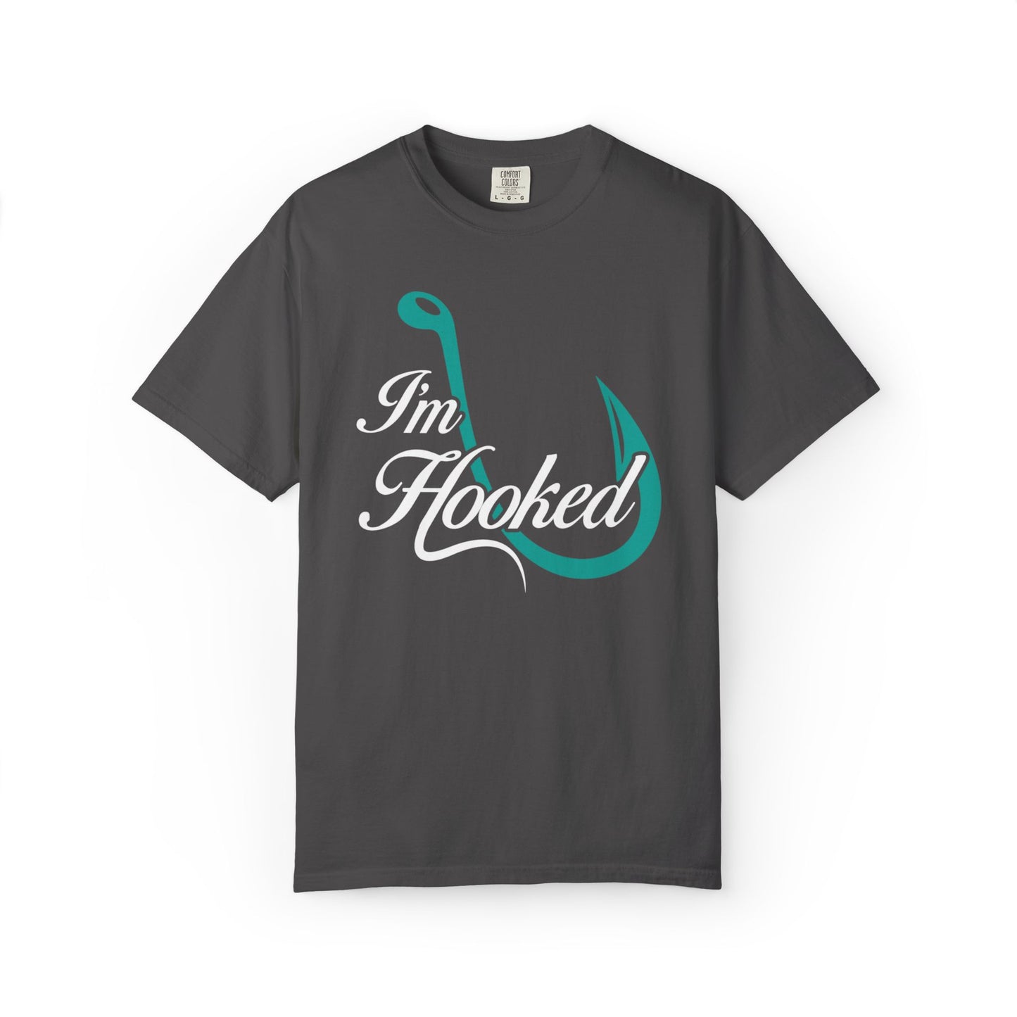 Funny I’m Hooked Rod and Reel Tackle Box Catch Of The Day Sarcastic Fishing Adventure Unisex Heavy Cotton T-Shirt