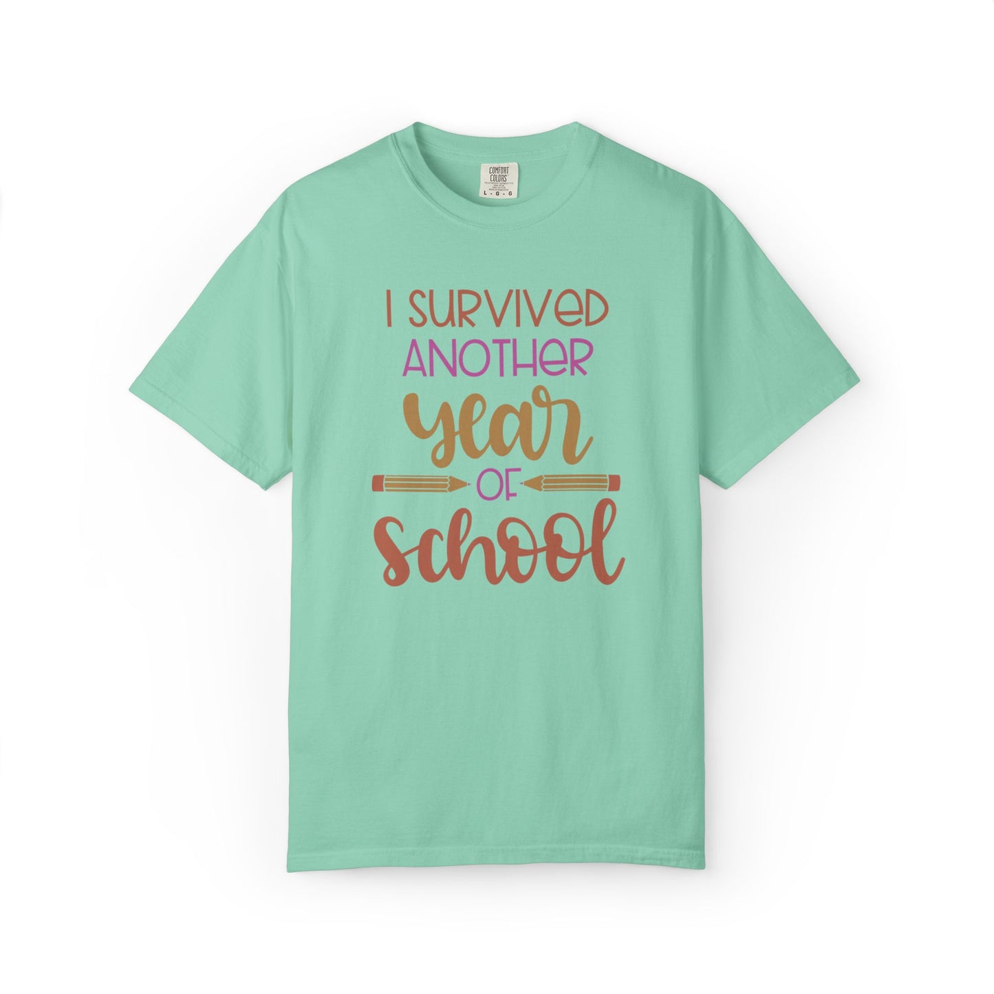 I Survived Another Year Of School Action Goal Setting Achievement Tee Self-Improvement Motivation Unisex Heavy Cotton T-Shirt
