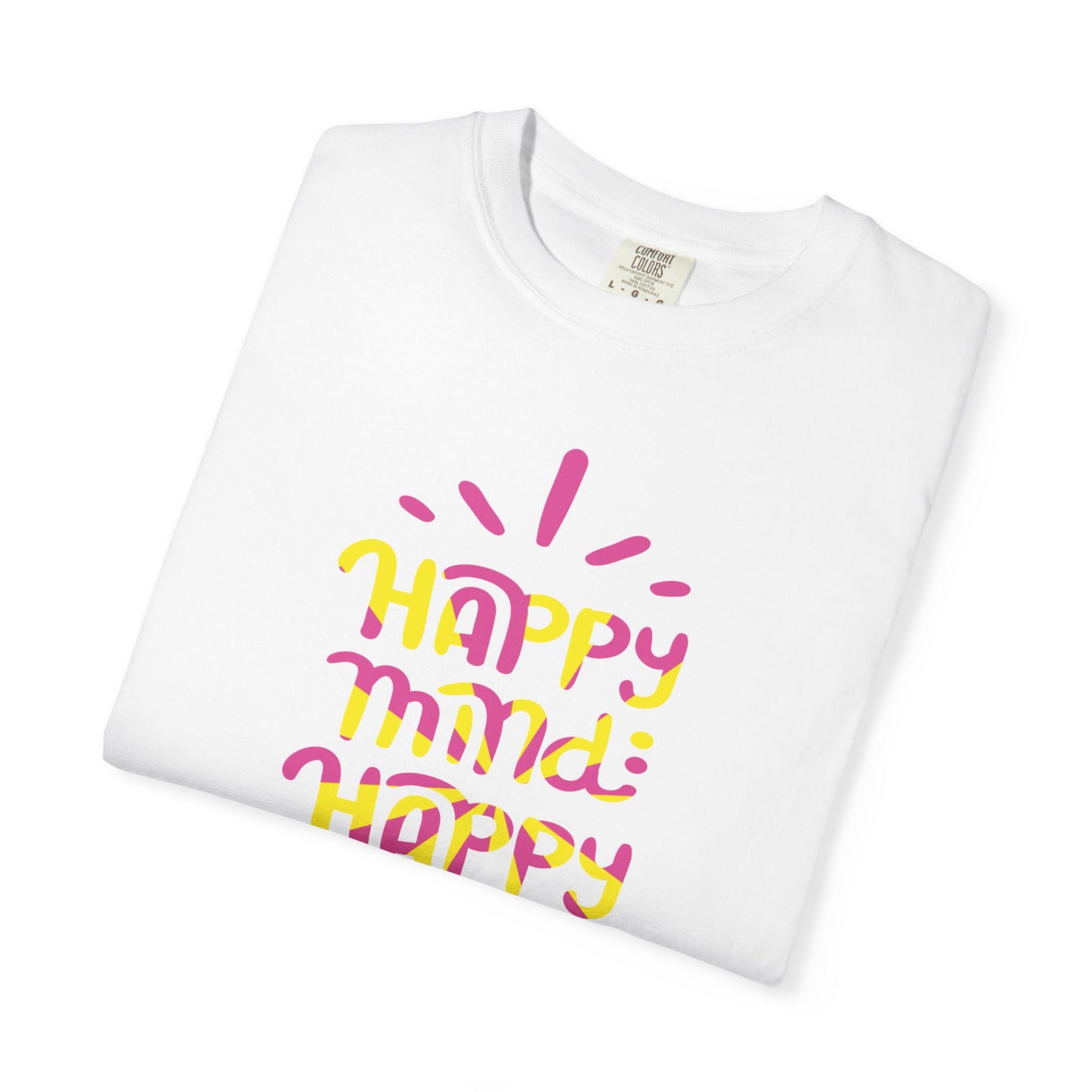 Happy Mind Happy Life Love Hope Worship Eternity Tee Peaceful Living Religious Beliefs Unisex Heavy Cotton T-Shirt