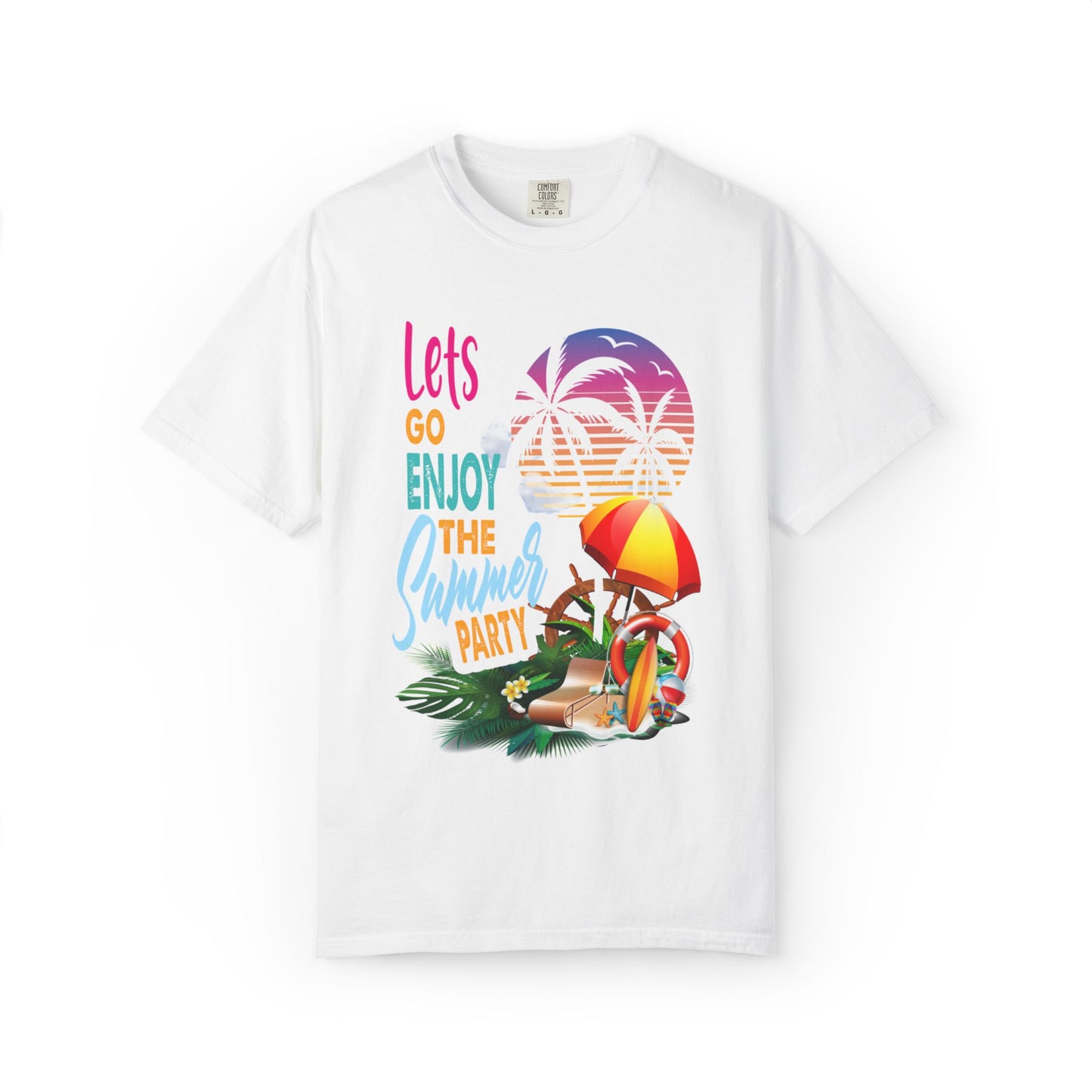 Exciting Lets Go Enjoy The Summer Party Summer Adventure Camp Beach Days Ice Cream Road Trips Unisex Heavy Cotton T-Shirt