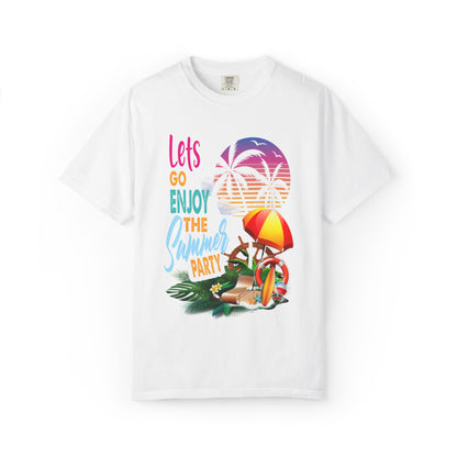 Exciting Lets Go Enjoy The Summer Party Summer Adventure Camp Beach Days Ice Cream Road Trips Unisex Heavy Cotton T-Shirt