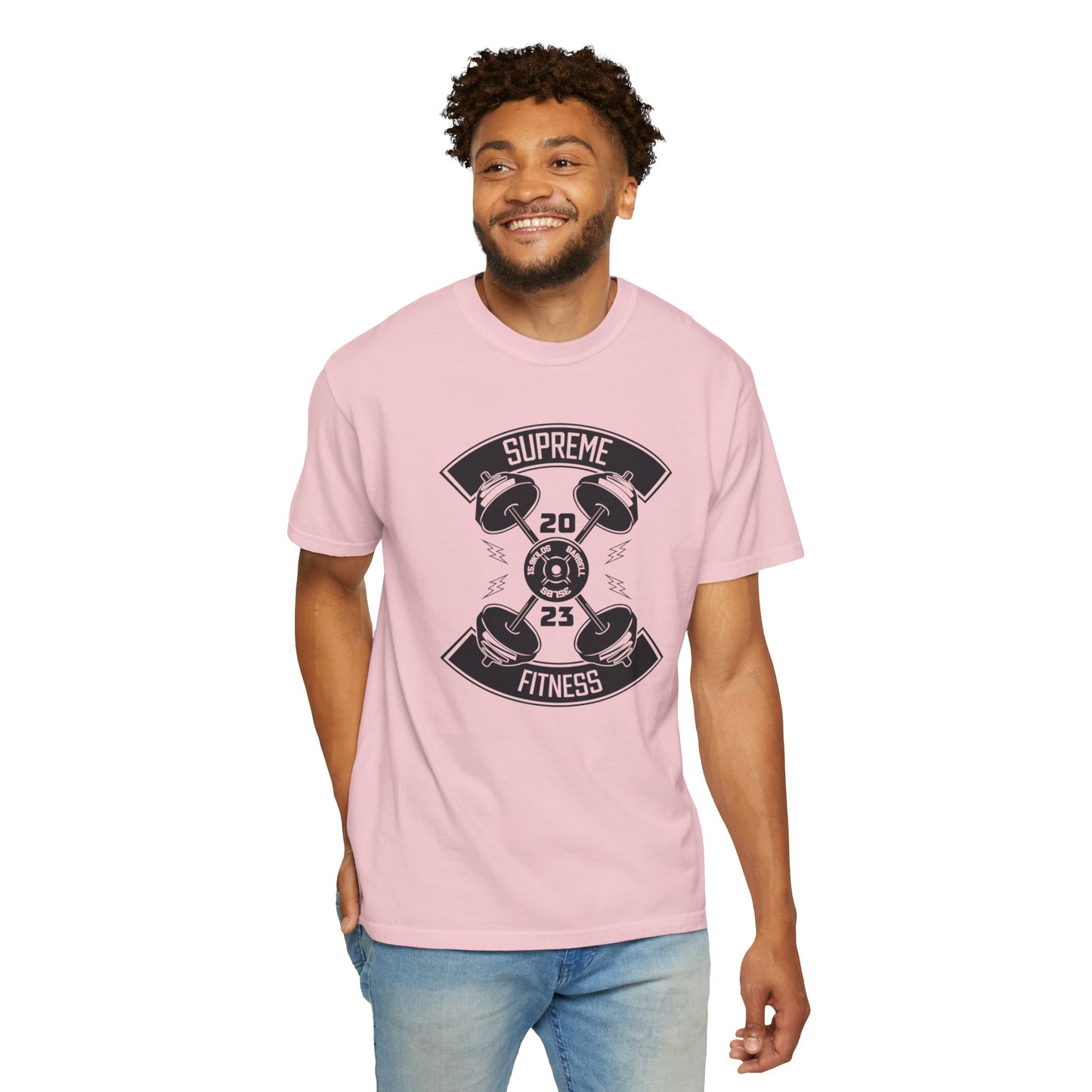 Inspirational Supreme Fitness Body Building Health & Supplements Fitness Lovers Dumbbells Bodybuilders Unisex Heavy Cotton T-Shirt