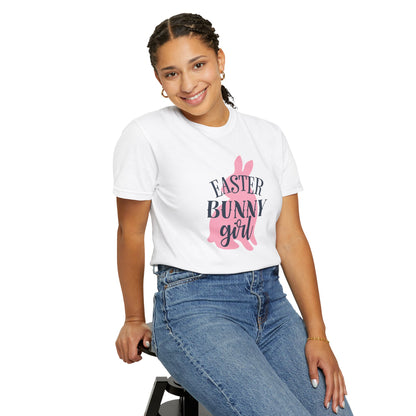 Easter Bunny Girl Holy Week Celebration Spring Festival Tee Christian Holiday Excitement Eggs Good Friday  Unisex Heavy Cotton T-Shirt
