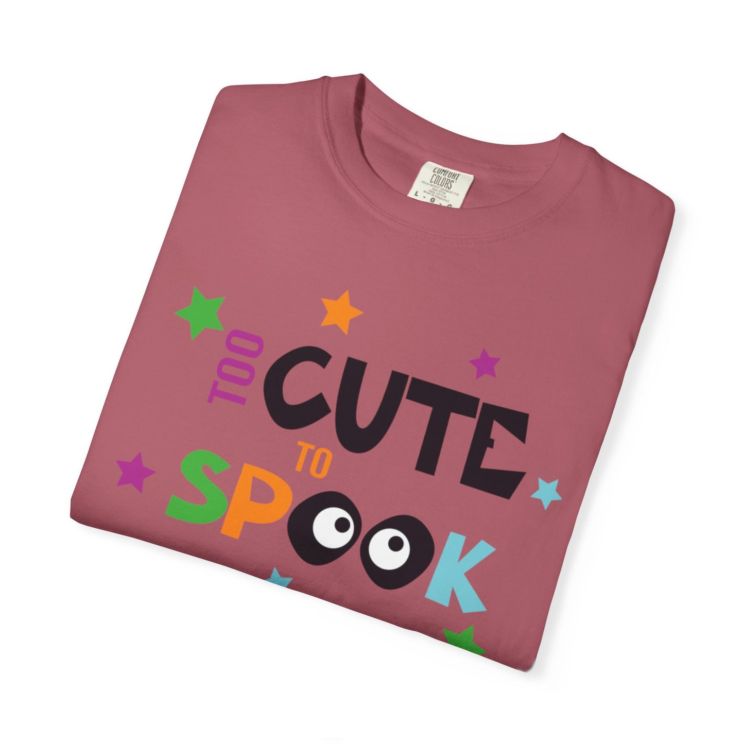 Too Cute To Spook Ghosts Halloween Funny Stylish Tee Spider webs Pumpkins Unisex Heavy Cotton T-Shirt