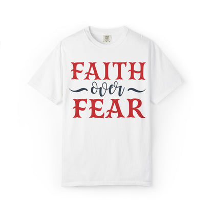 Faith Over Fear Stop Wishing Start Doing Action Goal Setting Modern Tee Achievement Self-Improvement Unisex Heavy Cotton T-Shirt