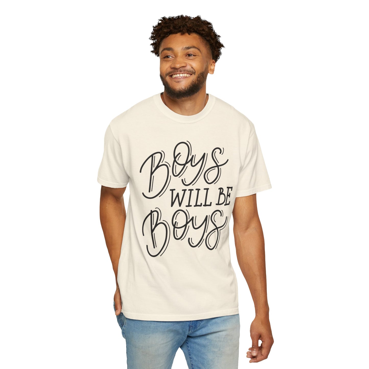 Funny Boys Will Be Boys Rule Heartwarming Sarcastic Decent Lovely Trendy Tee Sweet Stubborn Handsome Unisex Heavy Cotton T-Shirt